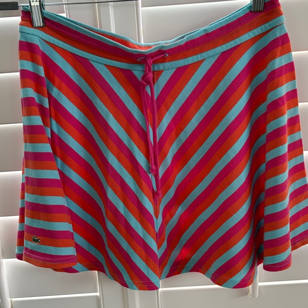 Lacoste Women's Striped Skirt - Pink, Orange, Blue